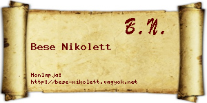 Bese Nikolett névjegykártya